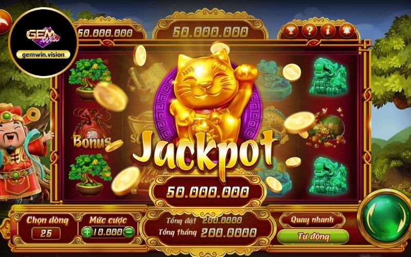 Quay hũ thần tài Gemwin